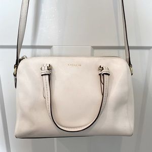 Coach New York White Crossbody Gold Detail